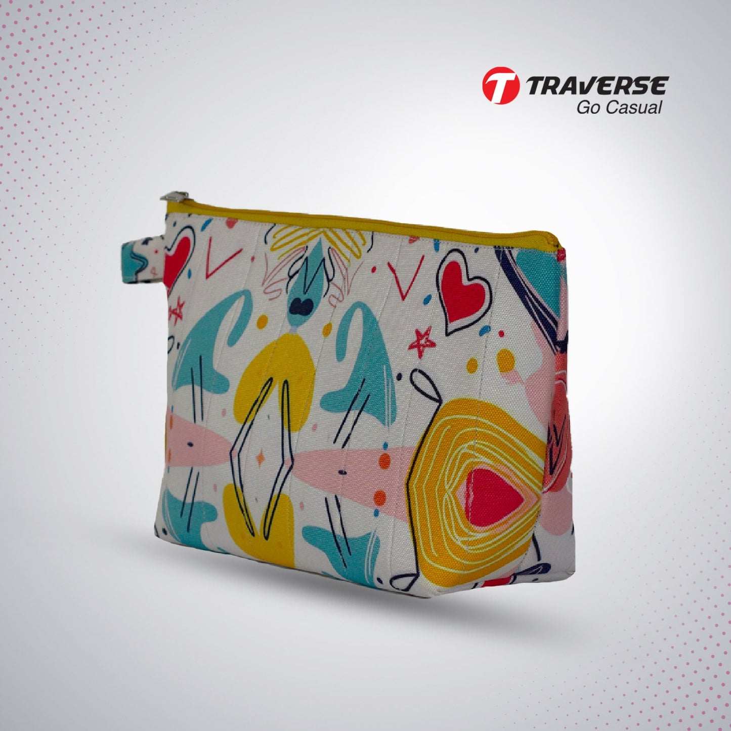 Traverse vibrant makeup pouch