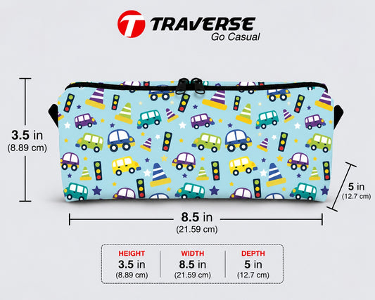 Traverse blue traffic pencil pouch