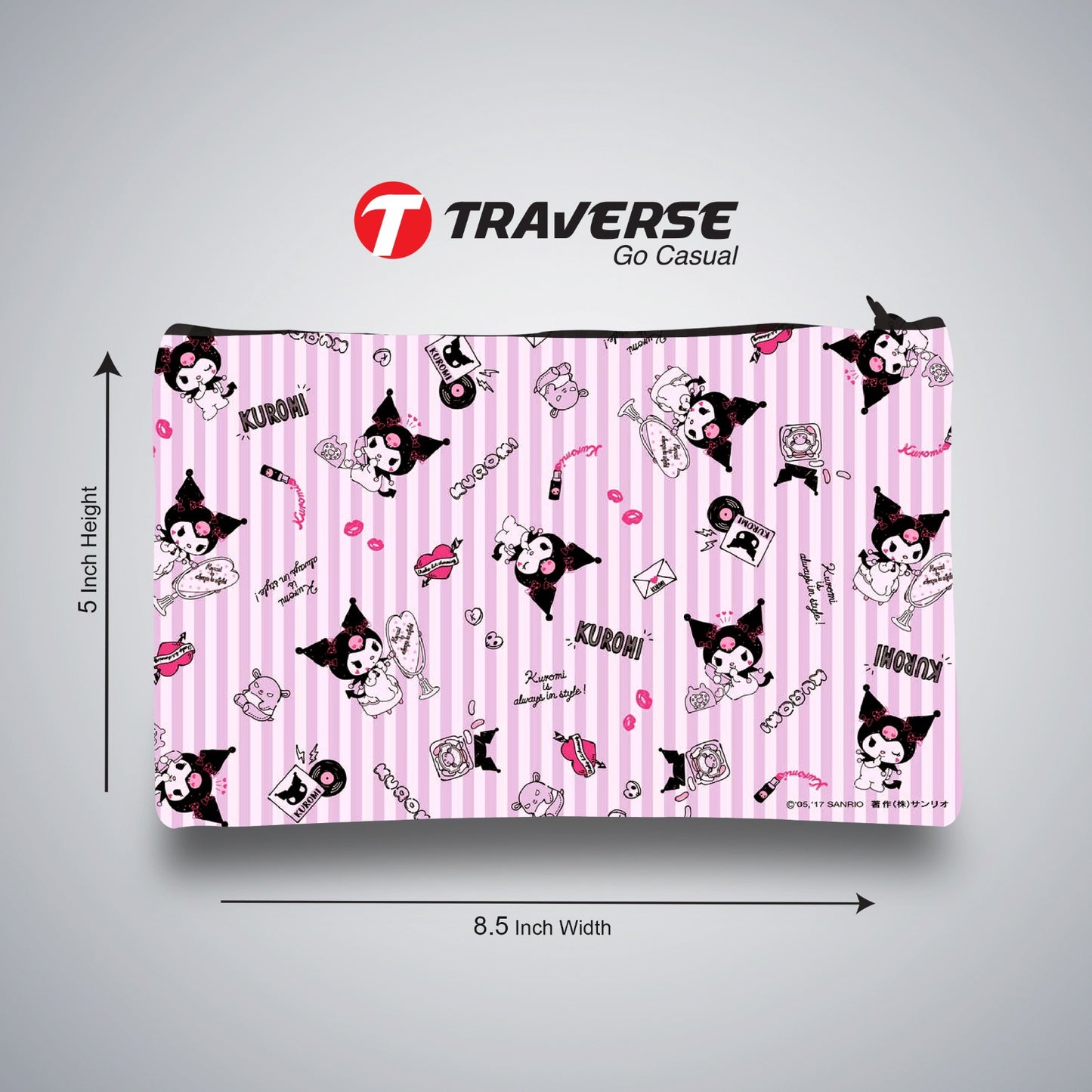 Traverse kuromi striped pencil pouch