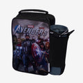 Marvel Avengers- Lunch Bag with option to carry water bottle. Digitally printed on fabric by Traverse