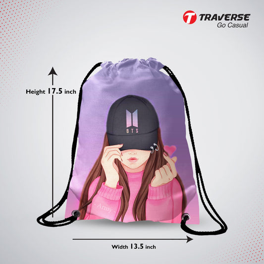 BTS Drawstring Bag - Digitally printed on fabric by Traverse