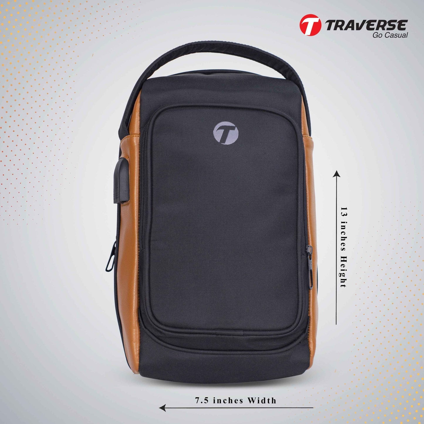 TRAVERSE, Men's Multifunction USB Shoulder Bag Travel Crossbody Messenger Bags Chest Bags Messenger Pack