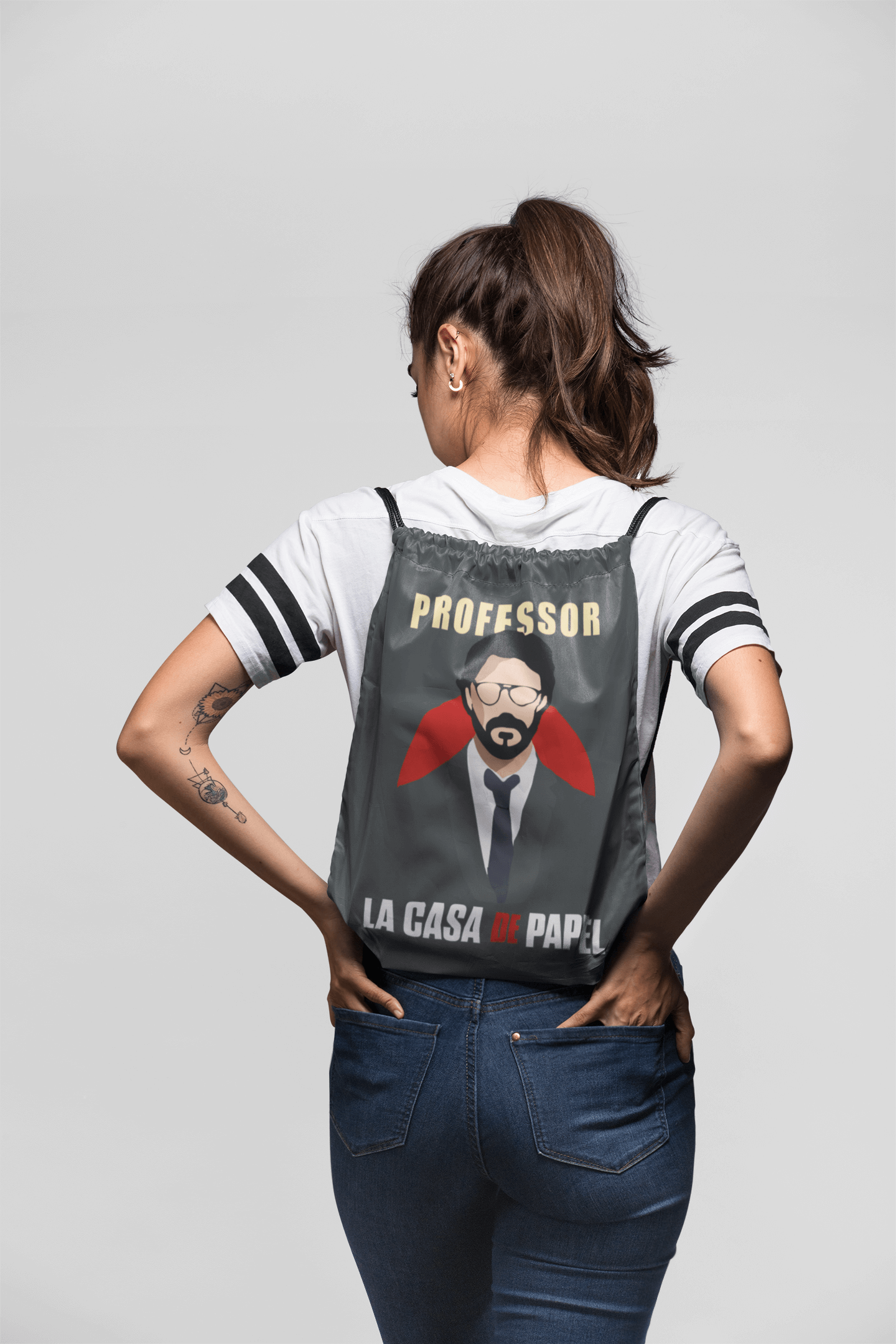 Money Heist Digitally Printed Drawstring Bag