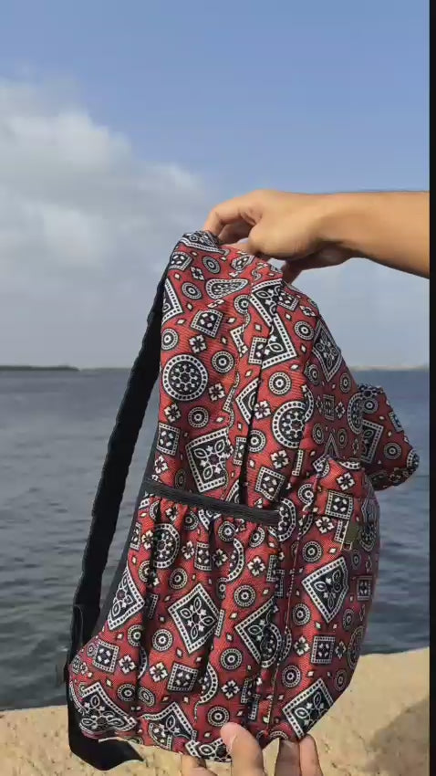 AJRAK design Backpack inspired by Pakistani heritage. A daily essential for boys and girls