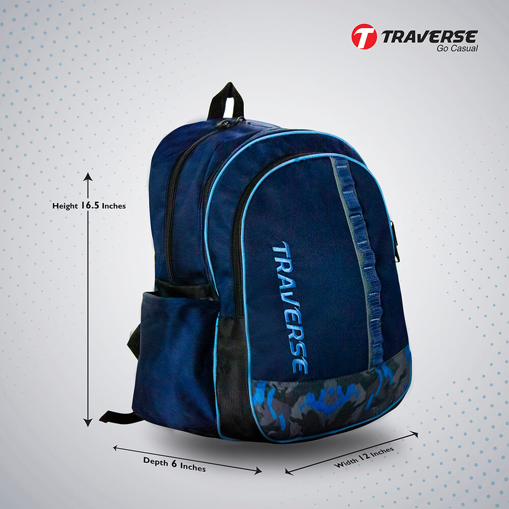 Traverse 2 Zipper  Schools Backpack - Suitable for 1 to 3 Class