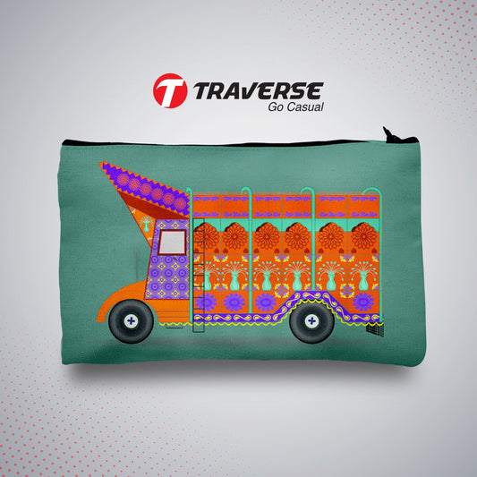 Truck Art pencil case- Digitally printed on fabric by Traverse